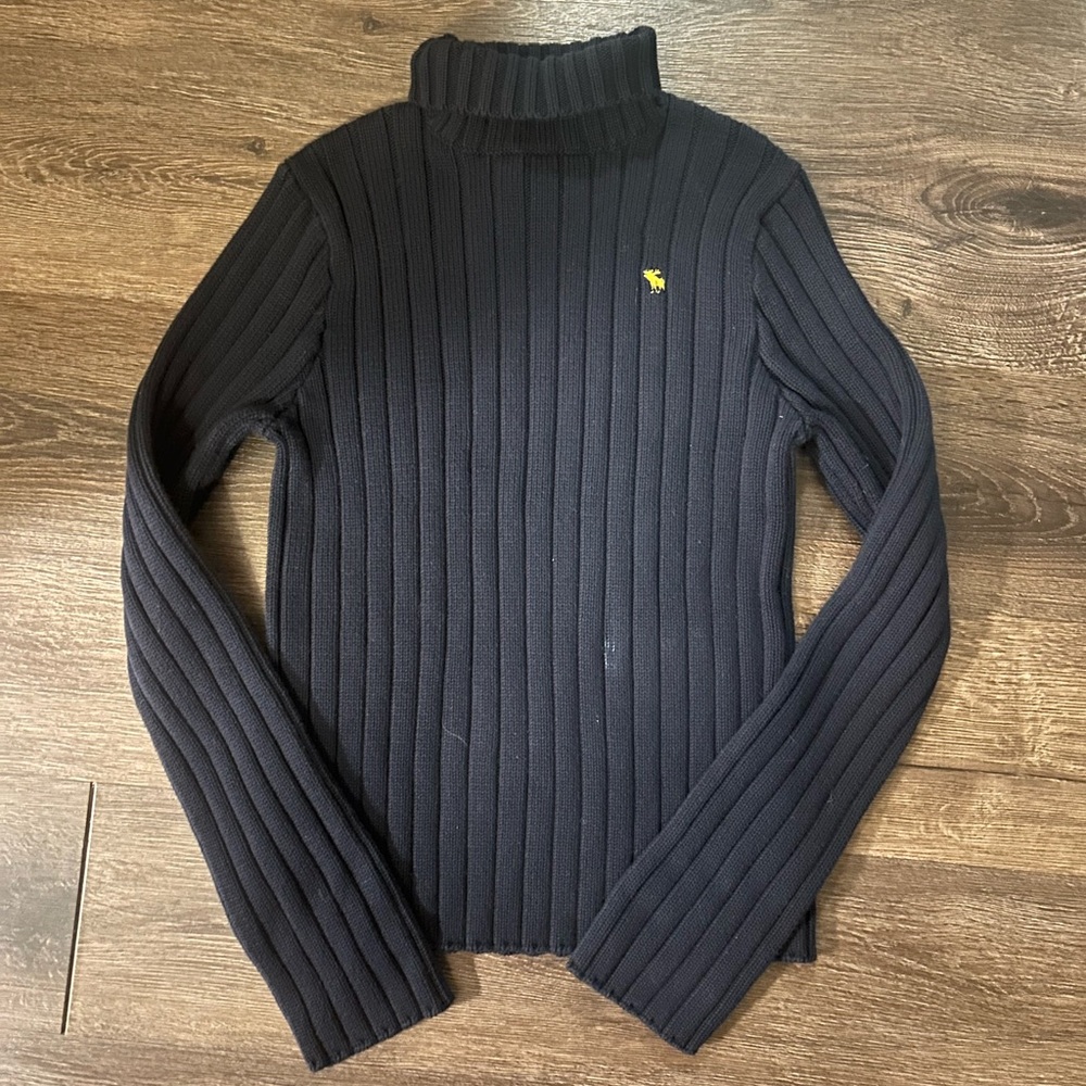 Vintage Abercrombie & Fitch Navy Blue Knit Turtleneck Sweater